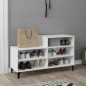 vidaXL Mueble zapatero madera contrachapada blanco brillo 102x36x60 cm vidaXL Mueble zapatero madera contrachapada blanco brillo 102x36x60 cm