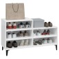 vidaXL Mueble zapatero madera contrachapada blanco brillo 102x36x60 cm vidaXL Mueble zapatero madera contrachapada blanco brillo 102x36x60 cm