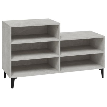 vidaXL Mueble zapatero madera contrachapada gris hormigón 102x36x60 cm