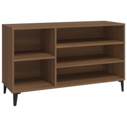 vidaXL Mueble zapatero madera contrachapada roble marrón 102x36x60 cm