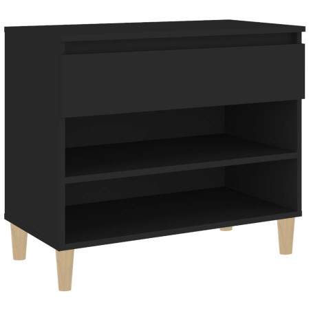 vidaXL Mueble zapatero madera contrachapada negro 70x36x60 cm