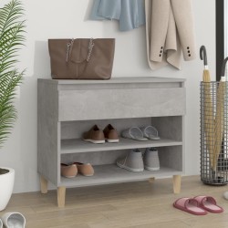vidaXL Mueble zapatero madera contrachapada gris hormigón 70x36x60 cm