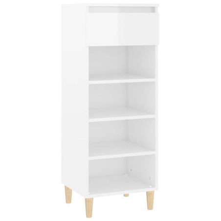 vidaXL Mueble zapatero madera contrachapada blanco brillo 40x36x105 cm