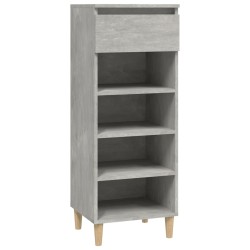 vidaXL Mueble zapatero madera contrachapada gris hormigón 40x36x105 cm