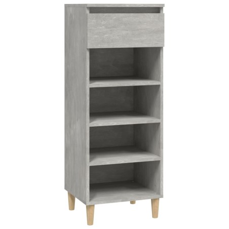 vidaXL Mueble zapatero madera contrachapada gris hormigón 40x36x105 cm