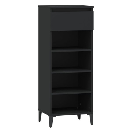 vidaXL Mueble zapatero madera contrachapada negro 40x36x105 cm