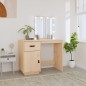 vidaXL Mesa tocador con LED madera maciza de pino 95x50x133,5 cm