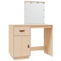 vidaXL Mesa tocador con LED madera maciza de pino 95x50x133,5 cm