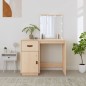 vidaXL Mesa tocador con LED madera maciza de pino 95x50x133,5 cm