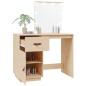 vidaXL Mesa tocador con LED madera maciza de pino 95x50x133,5 cm