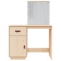 vidaXL Mesa tocador con LED madera maciza de pino 95x50x133,5 cm
