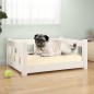 vidaXL Cama para perros madera maciza de pino blanco 65,5x50,5x28 cm vidaXL Cama para perros madera maciza de pino blanco 65,5x50,5x28 cm