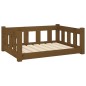 vidaXL Cama para perros madera maciza marrón miel 75,5x55,5x28 cm vidaXL Cama para perros madera maciza marrón miel 75,5x55,5x28 cm