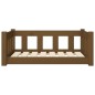 vidaXL Cama para perros madera maciza marrón miel 75,5x55,5x28 cm vidaXL Cama para perros madera maciza marrón miel 75,5x55,5x28 cm