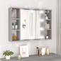 vidaXL Mueble con espejo y LED color gris Sonoma 76x15x55 cm vidaXL Mueble con espejo y LED color gris Sonoma 76x15x55 cm