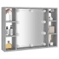 vidaXL Mueble con espejo y LED color gris Sonoma 76x15x55 cm vidaXL Mueble con espejo y LED color gris Sonoma 76x15x55 cm