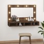 vidaXL Mueble con espejo y LED marrón roble 90x31,5x62 cm vidaXL Mueble con espejo y LED marrón roble 90x31,5x62 cm