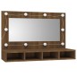vidaXL Mueble con espejo y LED marrón roble 90x31,5x62 cm vidaXL Mueble con espejo y LED marrón roble 90x31,5x62 cm