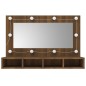 vidaXL Mueble con espejo y LED marrón roble 90x31,5x62 cm vidaXL Mueble con espejo y LED marrón roble 90x31,5x62 cm