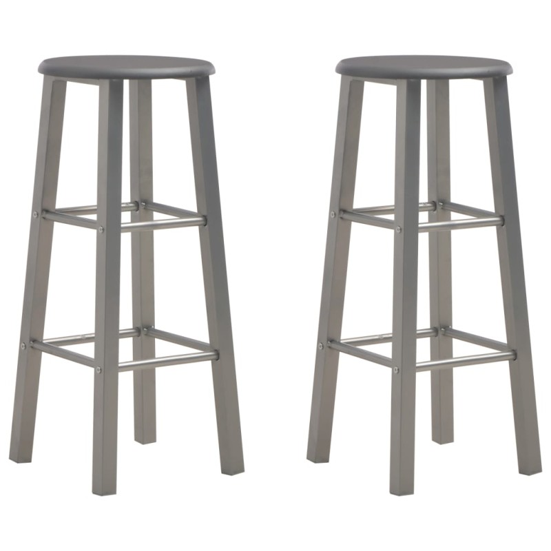 vidaXL Taburetes de cocina 2 unidades MDF gris antracita vidaXL Taburetes de cocina 2 unidades MDF gris antracita