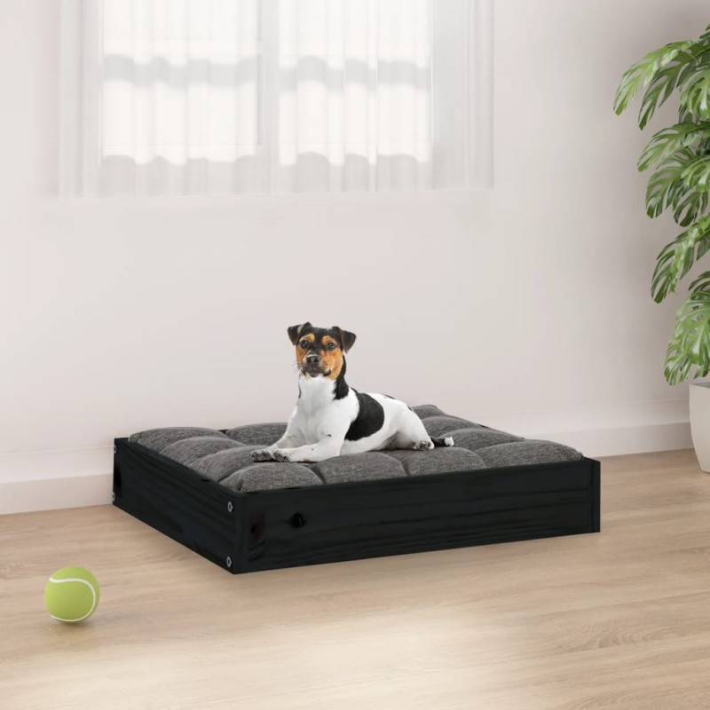vidaXL Cama para perros madera maciza de pino negro 51,5x44x9 cm vidaXL Cama para perros madera maciza de pino negro 51,5x44x9 cm