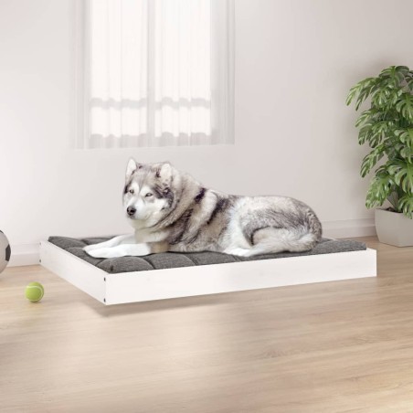 vidaXL Cama para perros madera maciza de pino blanco 101,5x74x9 cm