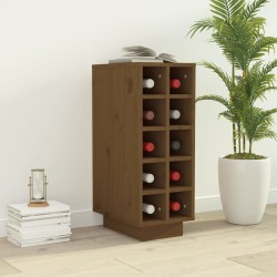 vidaXL Botellero madera maciza de pino marrón miel 23x34x61 cm