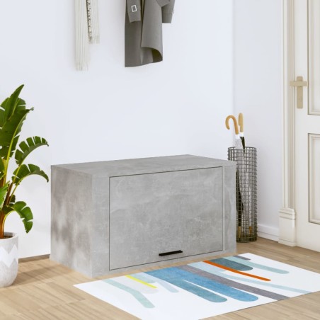 vidaXL Mueble zapatero pared contrachapada gris hormigón 70x35x38 cm