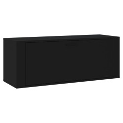 vidaXL Mueble zapatero pared madera contrachapada negro 100x35x38 cm