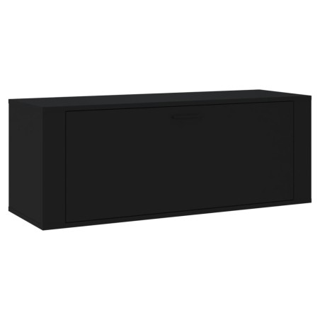 vidaXL Mueble zapatero pared madera contrachapada negro 100x35x38 cm