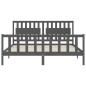 vidaXL Estructura cama de matrimonio con cabecero madera maciza gris vidaXL Estructura cama de matrimonio con cabecero madera maciza gris