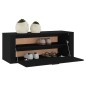 vidaXL Mueble zapatero pared madera contrachapada negro 100x35x38 cm
