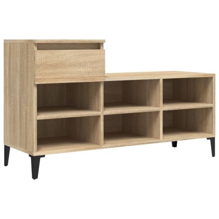 vidaXL Mueble zapatero madera contrachapada roble Sonoma 102x36x60 cm