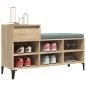 vidaXL Mueble zapatero madera contrachapada roble Sonoma 102x36x60 cm vidaXL Mueble zapatero madera contrachapada roble Sonoma 102x36x60 cm