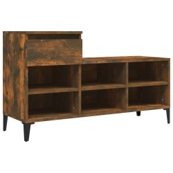 vidaXL Mueble zapatero madera contrachapada roble ahumado 102x36x60 cm