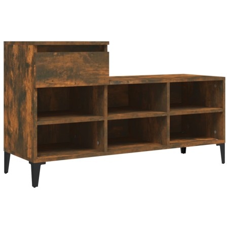 vidaXL Mueble zapatero madera contrachapada roble ahumado 102x36x60 cm