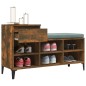 vidaXL Mueble zapatero madera contrachapada roble ahumado 102x36x60 cm vidaXL Mueble zapatero madera contrachapada roble ahumado 102x36x60 cm