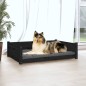 vidaXL Cama para perros madera maciza de pino negro 95,5x65,5x28 cm vidaXL Cama para perros madera maciza de pino negro 95,5x65,5x28 cm