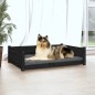 vidaXL Cama para perros madera maciza de pino negro 95,5x65,5x28 cm vidaXL Cama para perros madera maciza de pino negro 95,5x65,5x28 cm