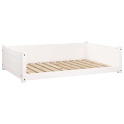 vidaXL Cama para perros madera maciza de pino blanco 105,5x75,5x28 cm