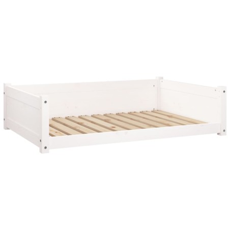 vidaXL Cama para perros madera maciza de pino blanco 105,5x75,5x28 cm