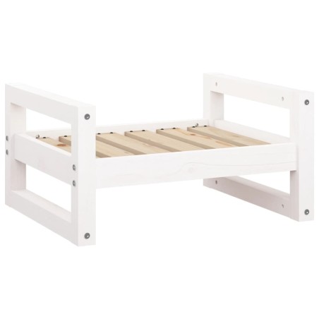 vidaXL Cama para perros madera maciza de pino blanco 55,5x45,5x28 cm