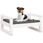 vidaXL Cama para perros madera maciza de pino blanco 55,5x45,5x28 cm vidaXL Cama para perros madera maciza de pino blanco 55,5x45,5x28 cm