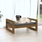 vidaXL Cama para perros madera maciza pino marrón miel 65,5x50,5x28 cm vidaXL Cama para perros madera maciza pino marrón miel 65,5x50,5x28 cm
