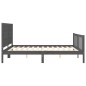 vidaXL Estructura cama de matrimonio con cabecero madera maciza gris vidaXL Estructura cama de matrimonio con cabecero madera maciza gris