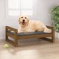 vidaXL Cama para perros madera maciza pino marrón miel 75,5x55,5x28 cm vidaXL Cama para perros madera maciza pino marrón miel 75,5x55,5x28 cm