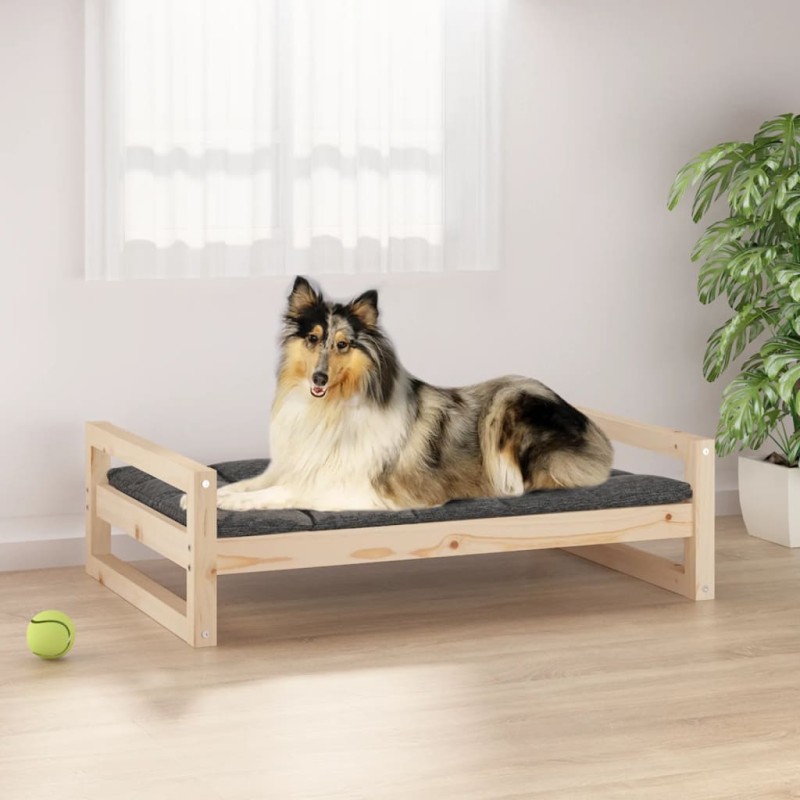 vidaXL Cama para perros madera maciza de pino 95,5x65,5x28 cm