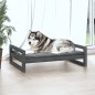 vidaXL Cama para perros madera maciza de pino gris 105,5x75,5x28 cm vidaXL Cama para perros madera maciza de pino gris 105,5x75,5x28 cm
