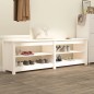 vidaXL Banco zapatero de madera maciza de pino blanco 160x36,5x50 cm