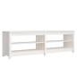 vidaXL Banco zapatero de madera maciza de pino blanco 160x36,5x50 cm